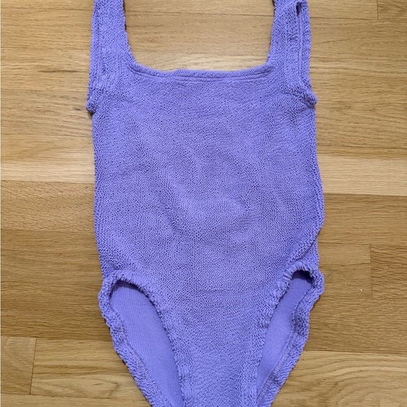 BRAND NEW Hunza G Lilac one size fits all women's one piece bathing suit - Picture 2 of 7